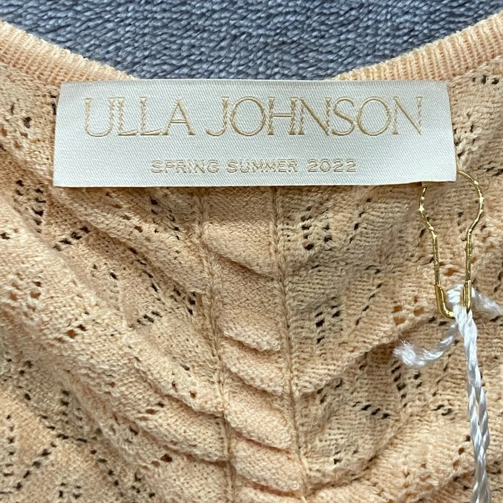 Ulla Johnson Leland Pointelle Knit Top‎ In Honey Peach Women's Size Small NWT